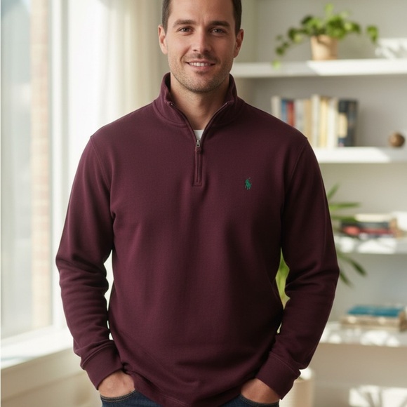 Ralph Lauren Other - Ralph Lauren Maroon Half-Zip Sweater, size large